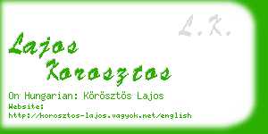 lajos korosztos business card