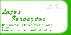 lajos korosztos business card